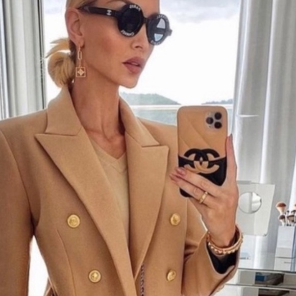 Zara Wool Blend Double Breasted Fitted Coat in Camel Medium NWT - Picture 14 of 16